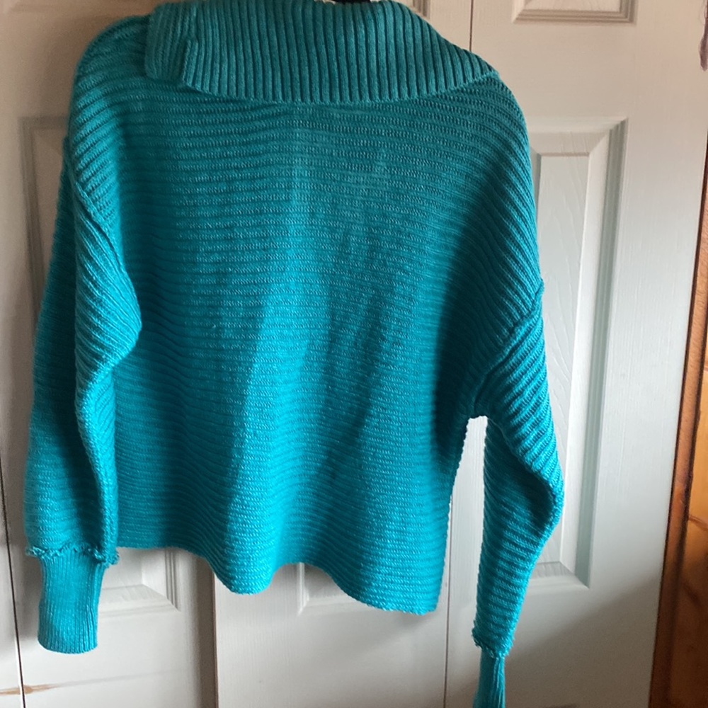 Free People NWT Marlie Oversized Ribbed Knit Vneck Pullover Sweater - Picture 8 of 14